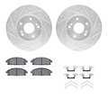 Dynamic Friction Co 7312-68008, Rotors-Drilled, Slotted-SLV w/3000 Series Ceramic Brake Pads incl. Hardware, Zinc Coat 7312-68008